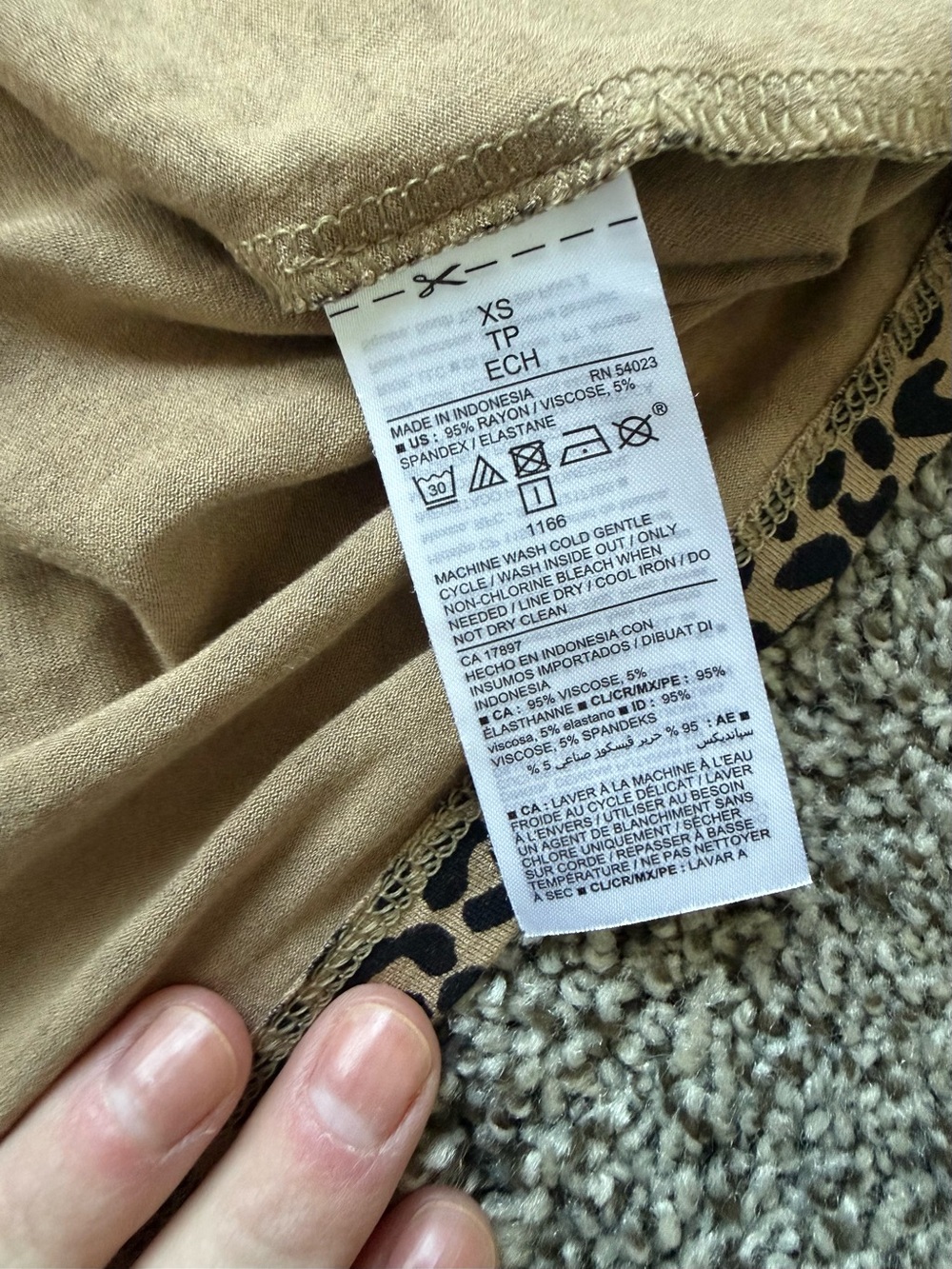 Old Navy Cheetah Print Long Sleeve Dress - Tan & Black - Picture 3 of 3